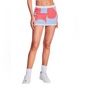 Ser.O.Ya Mini Ribbed Stretch Knit Color Block Mini Skirt Size Small NWT